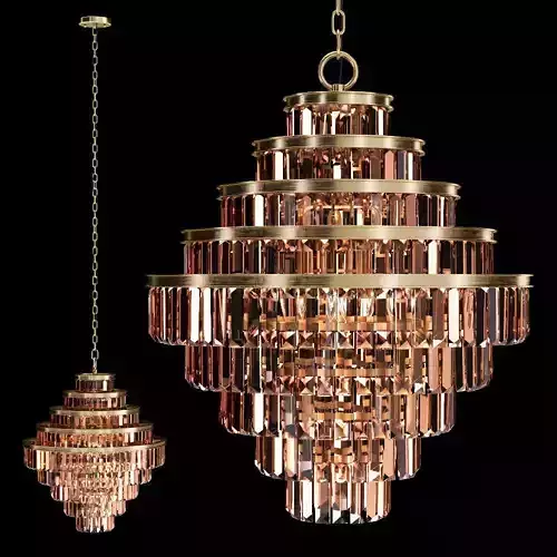 Restoration Hardware ALAINE CRYSTAL LARGE PENDANT Brass