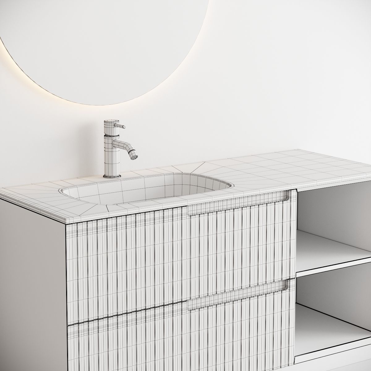 Fiora Synergy Vanity Unit set 2 Low-poly 3D model_4