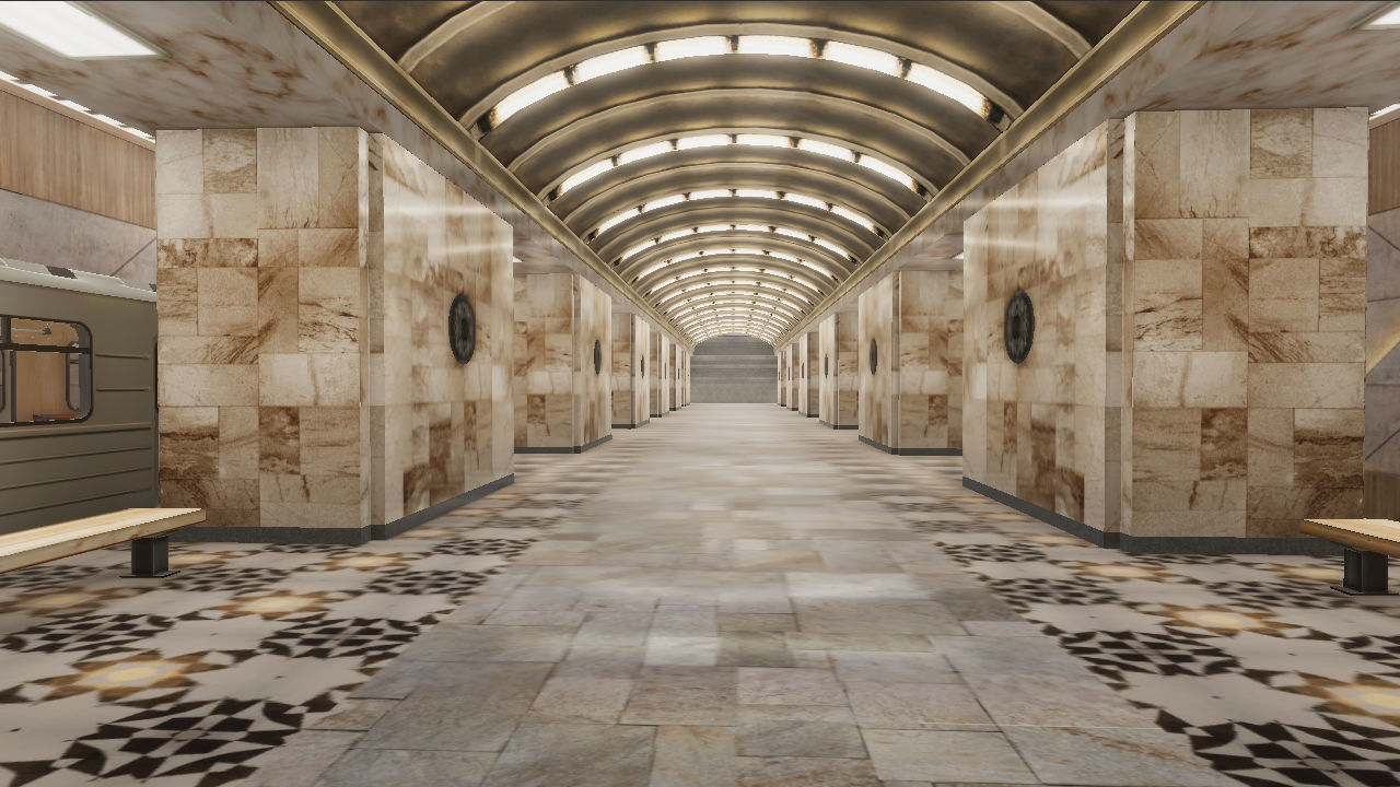 Subway Station - 3 Scenes Low-poly 3D model_2