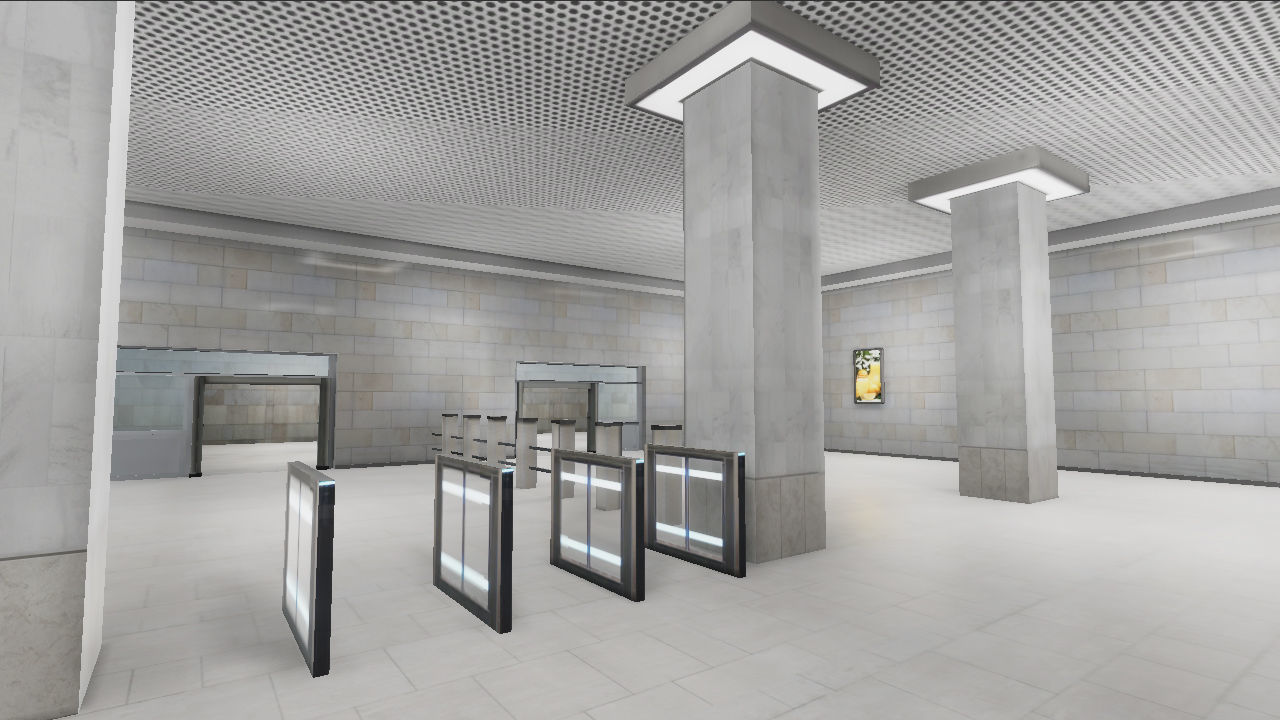 Subway Station - 3 Scenes Low-poly 3D model_13