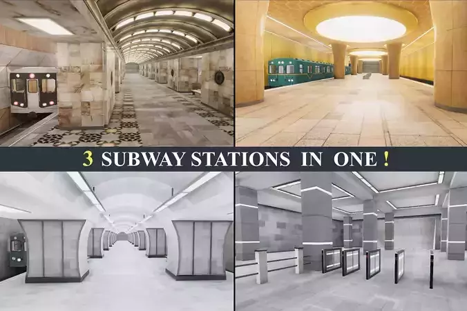 Subway Station - 3 Scenes