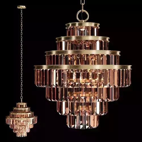 Restoration Hardware ALAINE CRYSTAL MEDIUM PENDANT Brass