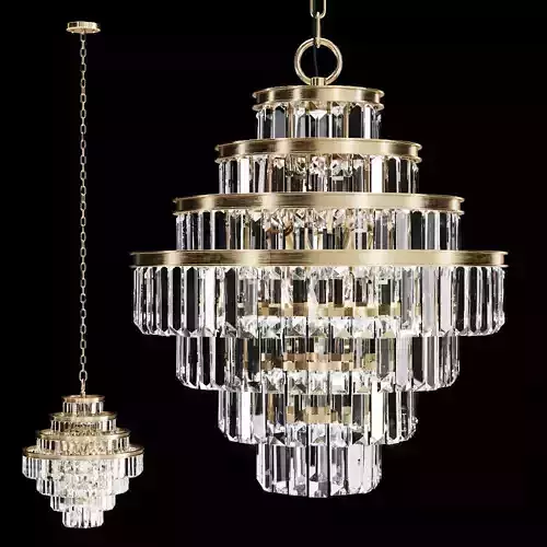 Restoration Hardware ALAINE CRYSTAL MEDIUM PENDANT Brass