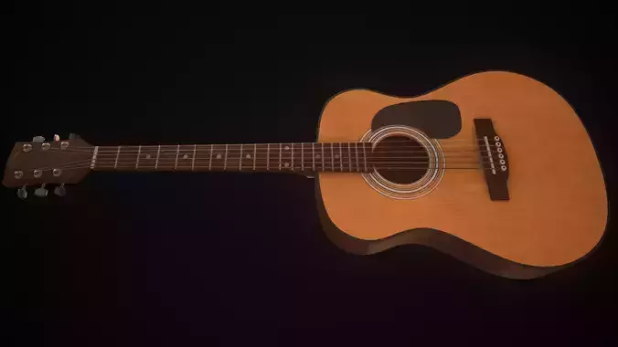Acoustic guitar PBR Game Ready
