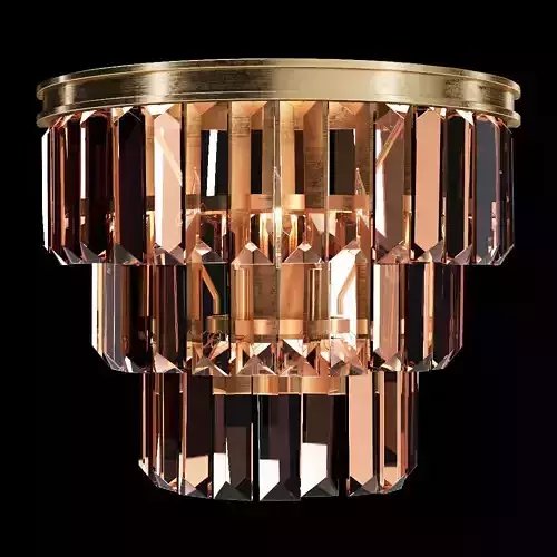 Restoration Hardware ALAINE CRYSTAL SMOKE GLASS SCONCE Brass 3D model