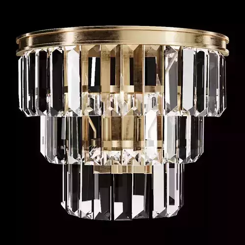 Restoration Hardware ALAINE CRYSTAL CLEAR GLASS SCONCE Brass