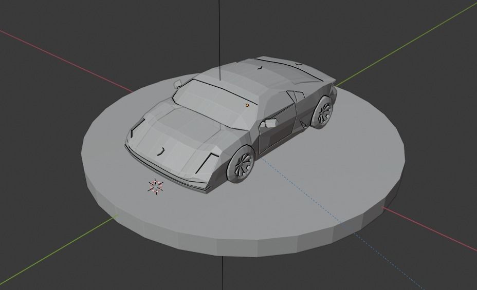 Sports Car Low-poly 3D model_9