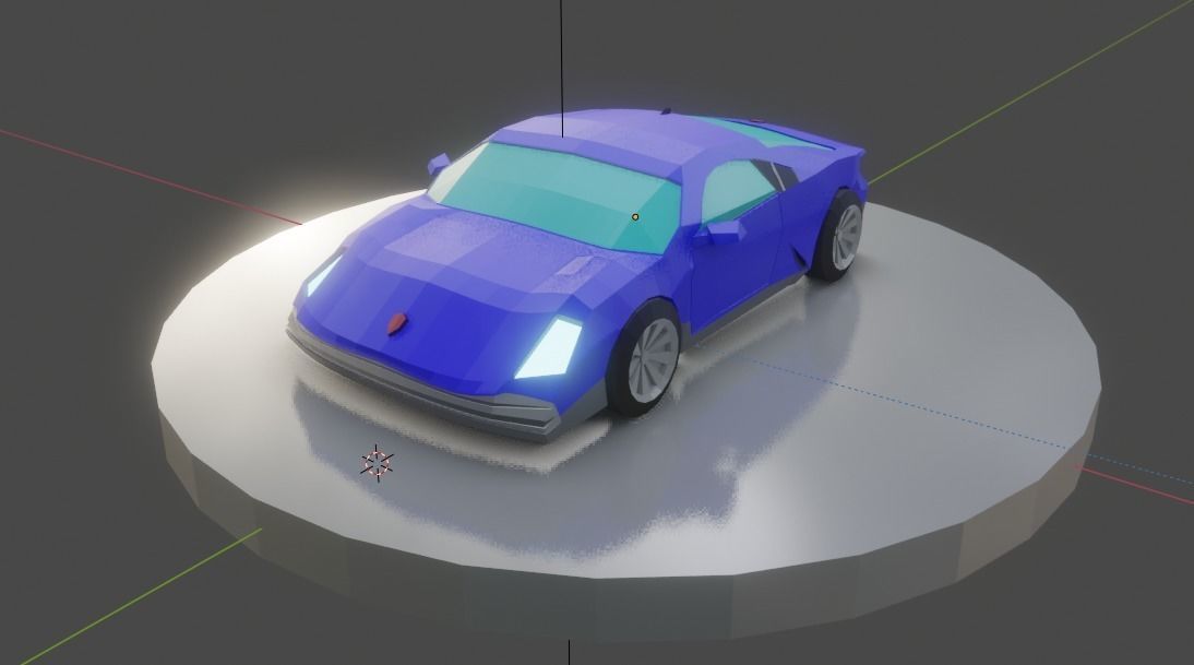 Sports Car Low-poly 3D model_7