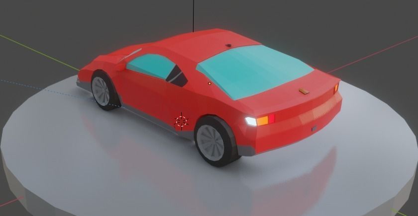 Sports Car Low-poly 3D model_4