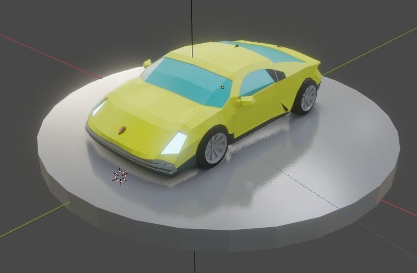 Sports Car Low-poly 3D model_5