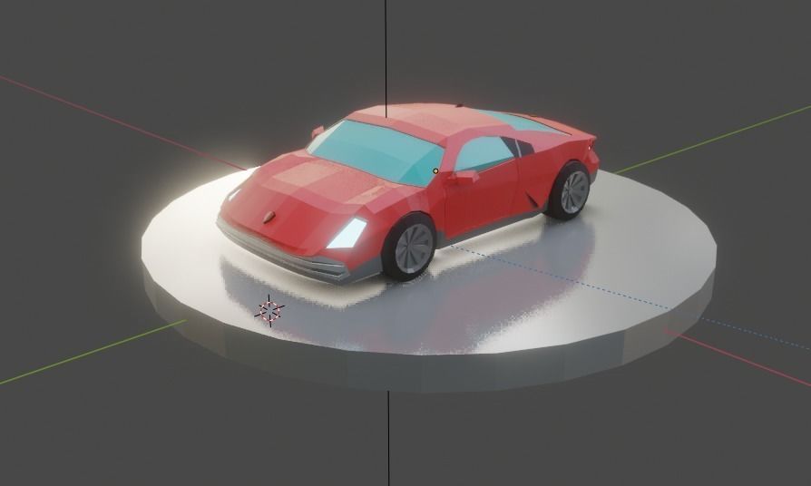 Sports Car Low-poly 3D model_12