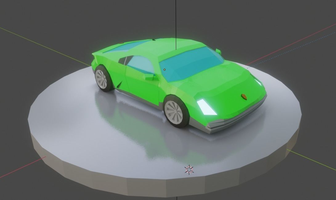 Sports Car Low-poly 3D model_3
