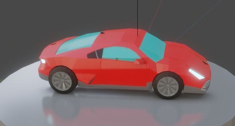 Sports Car Low-poly 3D model_6