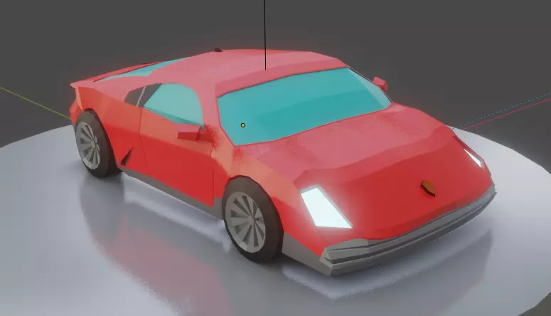Sports Car Low-poly 3D model_0