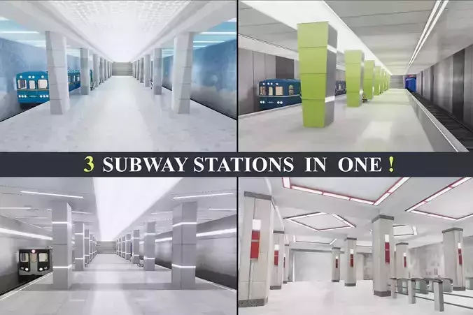 Subway Stations - 3 Scenes