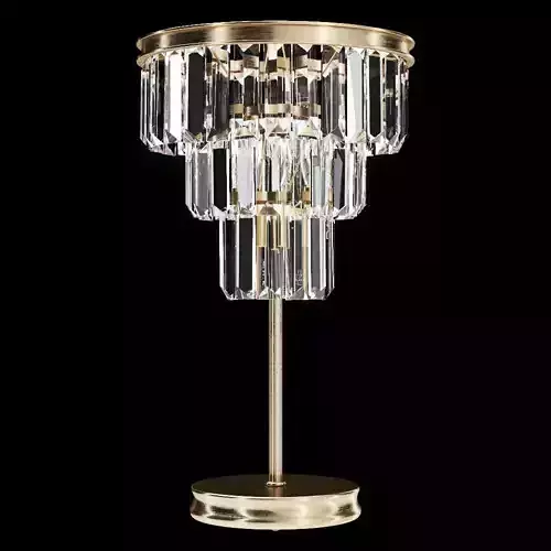 Restoration Hardware ALAINE CRYSTAL CLEAR GLASS TABLE LAMP Brass 3D model