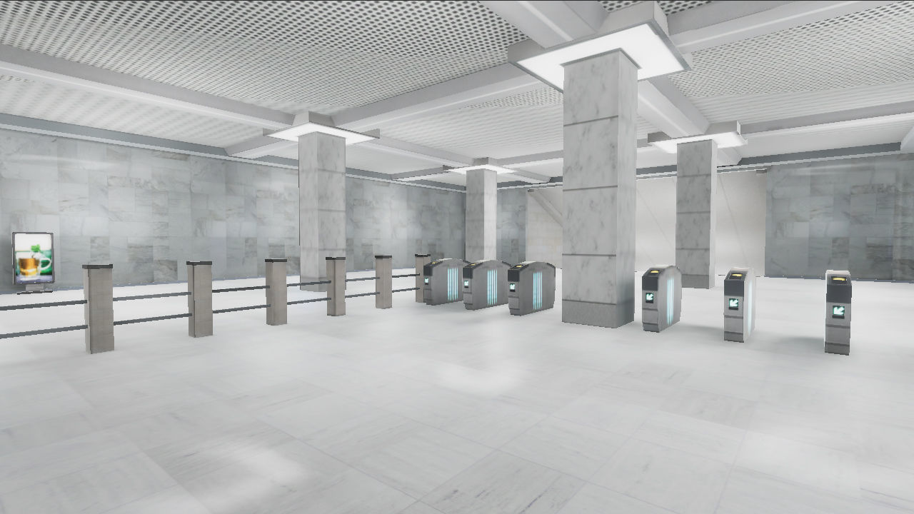 Subway Stations Bundle - 6 Scenes Low-poly 3D model_19