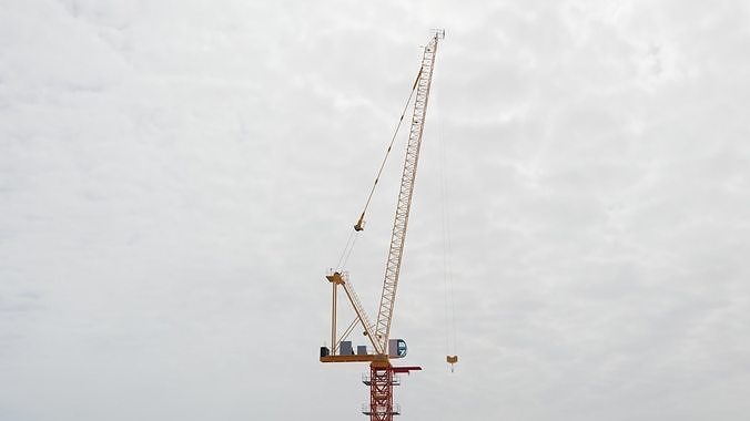 Luffing Jib Tower Crane 2 with External Climbing Frame 3D model
