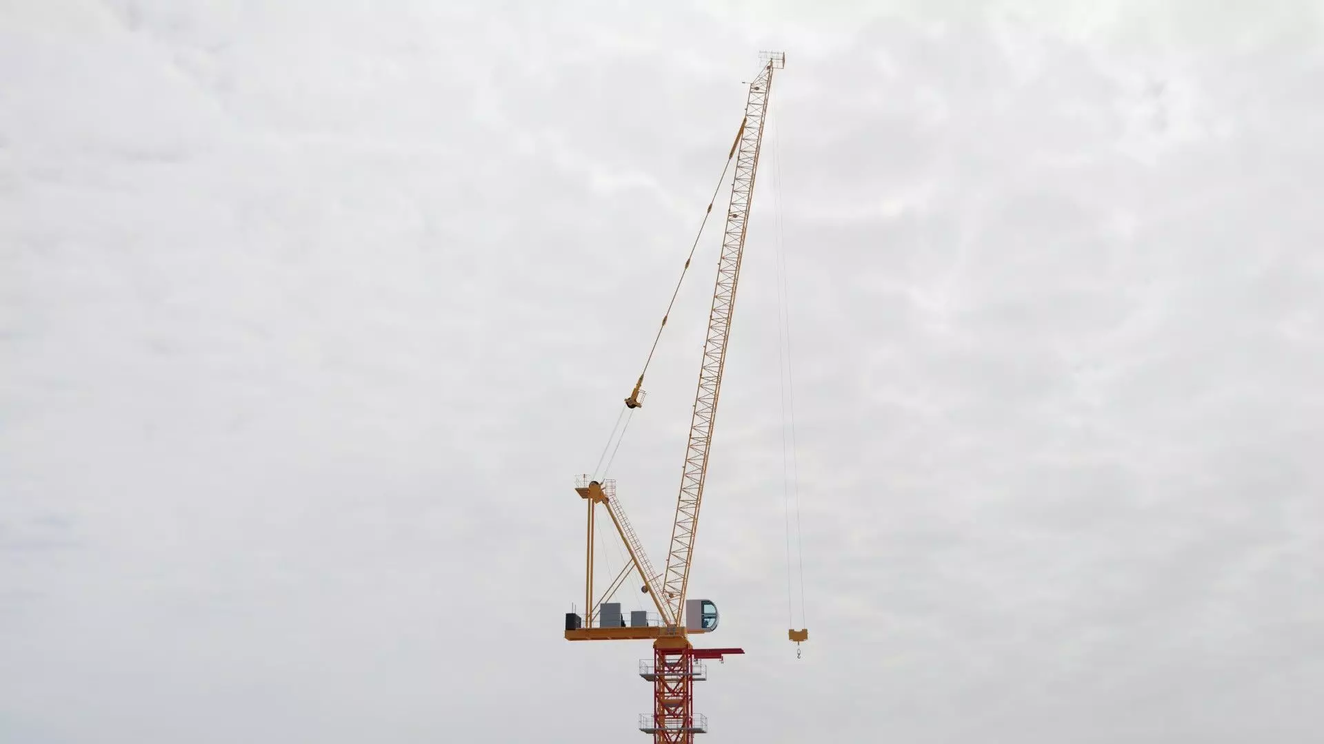 Luffing Jib Tower Crane 2 with External Climbing Frame 3D model_0