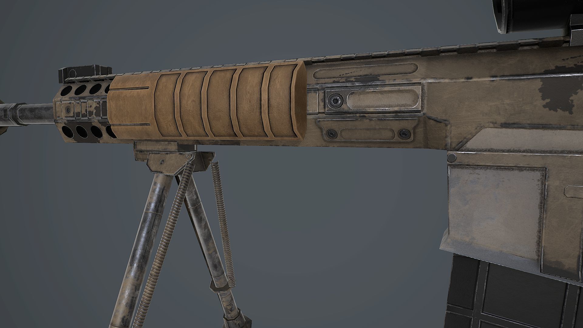L129A1 rifle with scope Low-poly 3D model_7