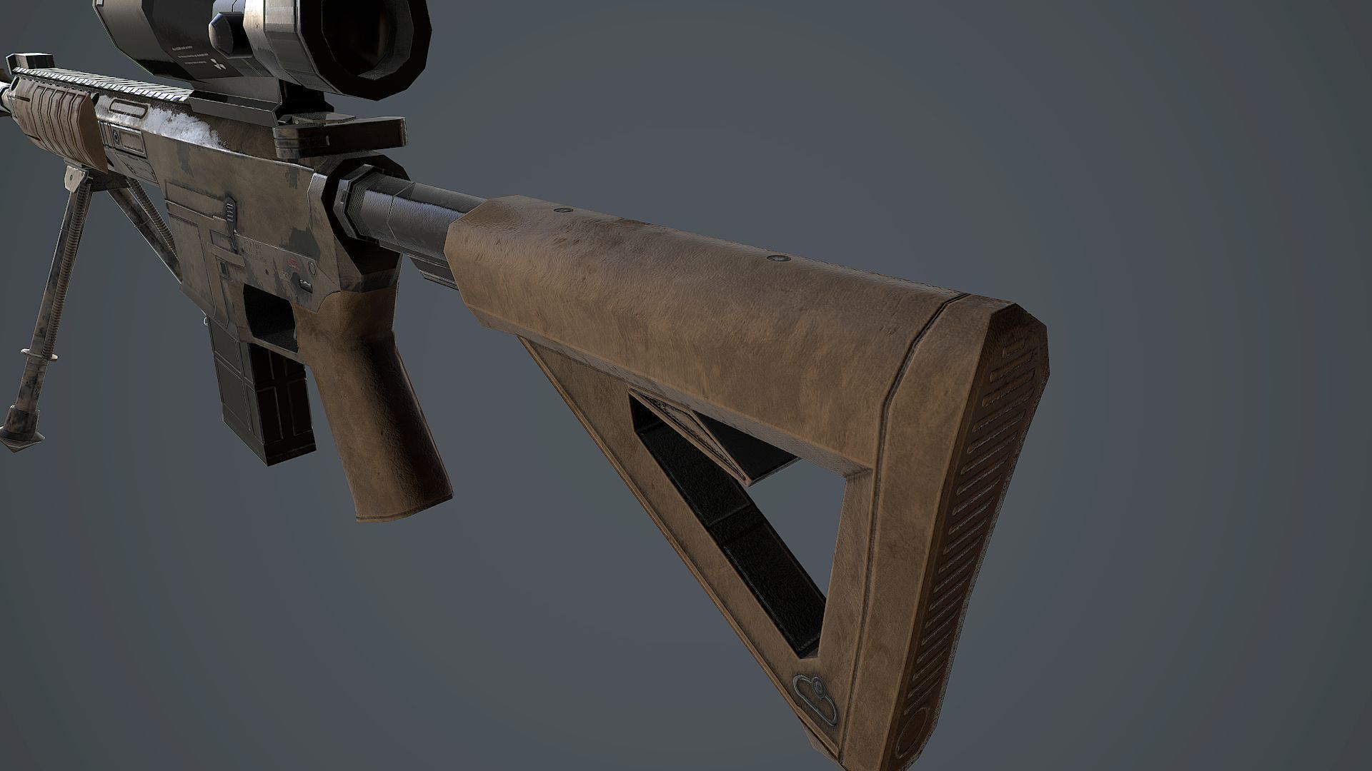 L129A1 rifle with scope Low-poly 3D model_4