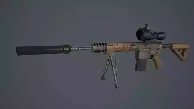 L129A1 rifle with scope