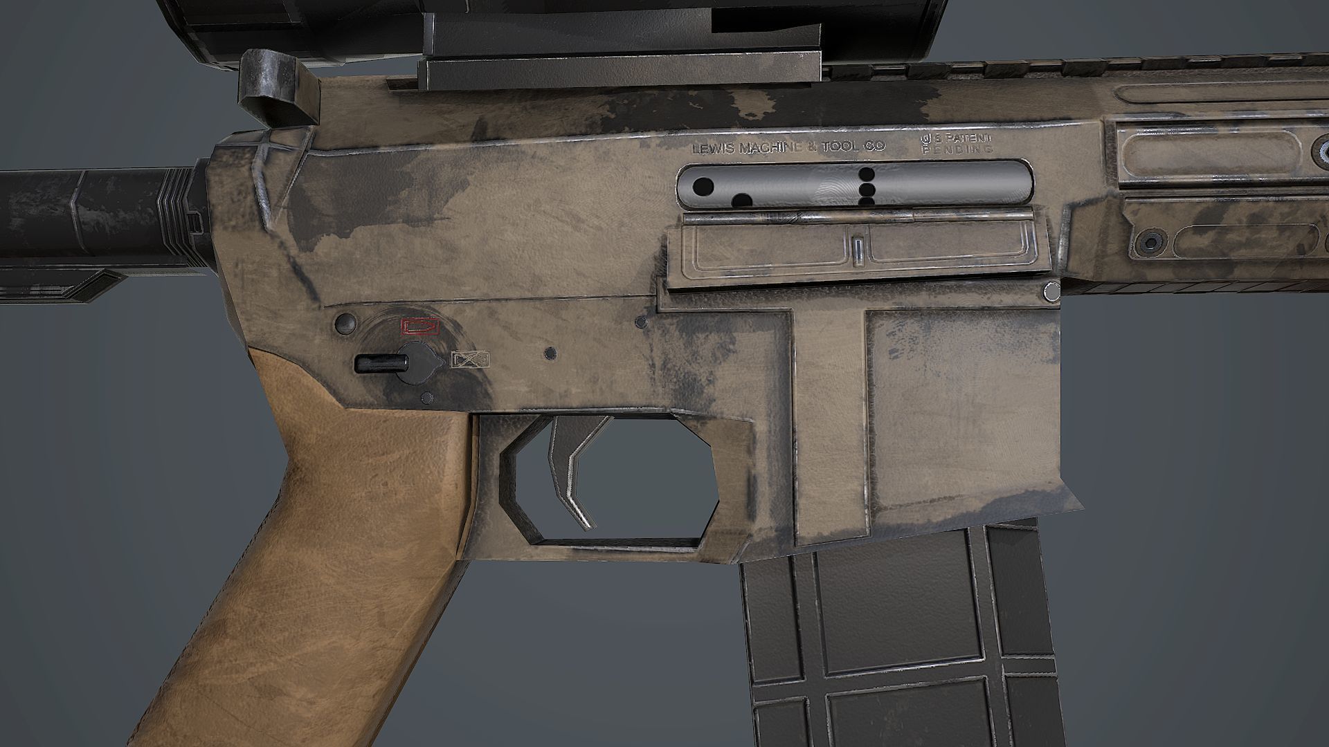 L129A1 rifle with scope Low-poly 3D model_3