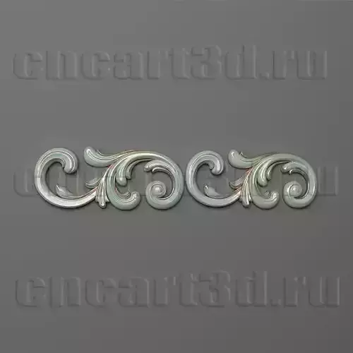 Onlay two ornate scrolls 3D print model