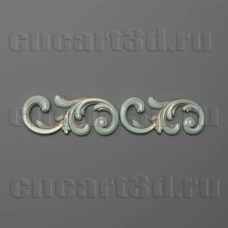 Onlay two ornate scrolls 3D print model_0