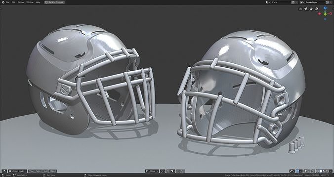 Modern Football Helmet Simplified 3D print model