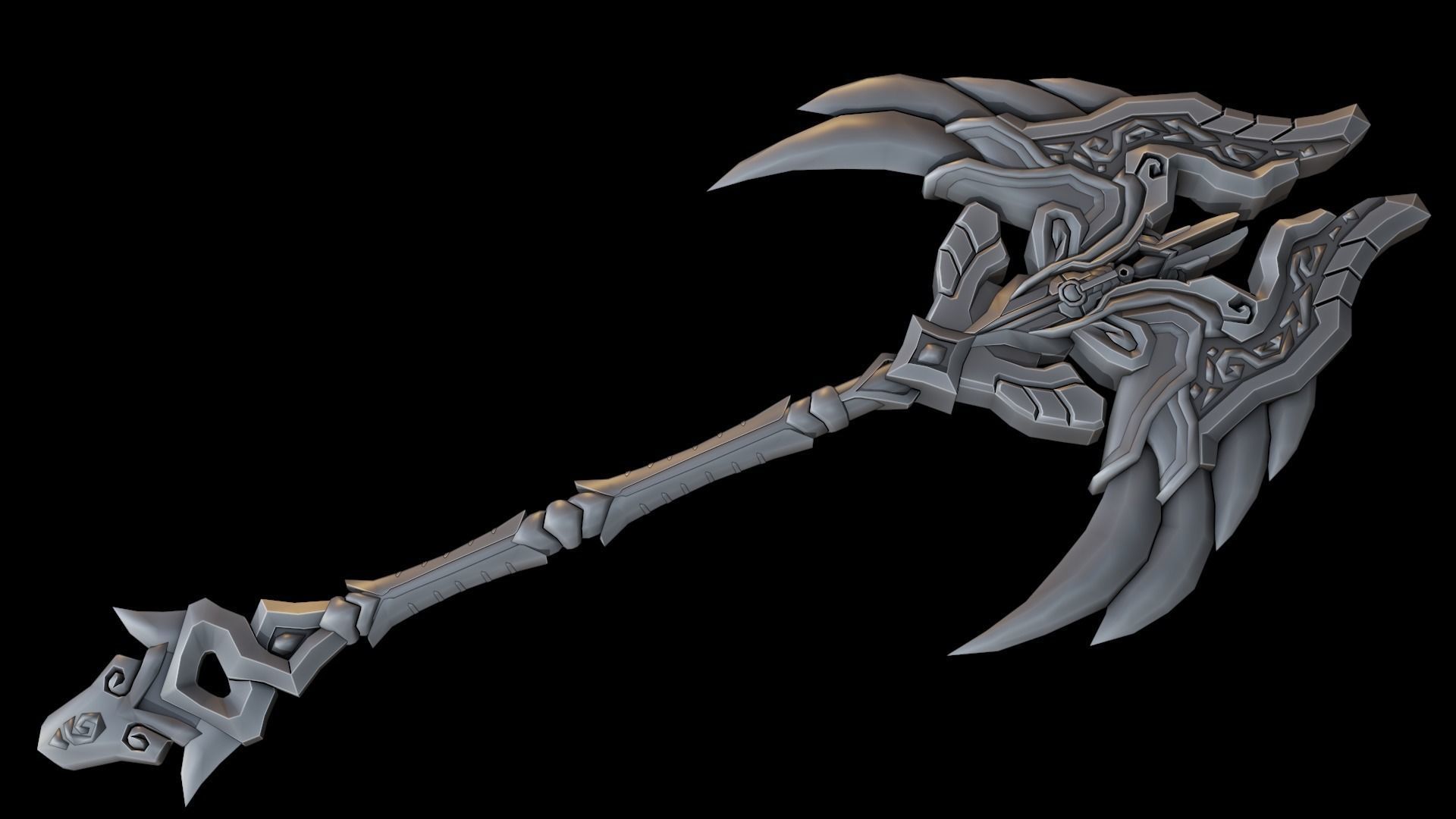 Holy Axe Low-poly 3D model_3