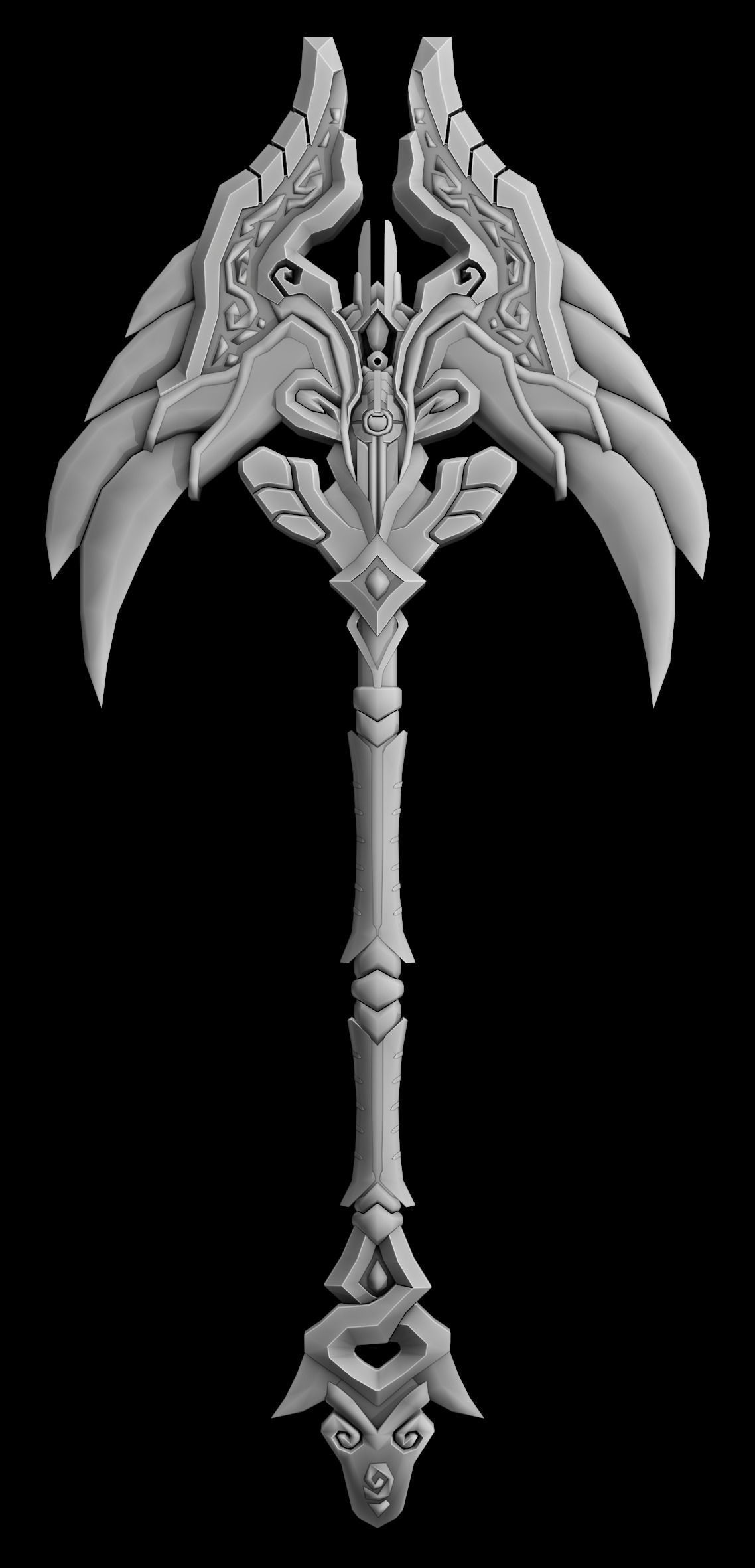 Holy Axe Low-poly 3D model_1