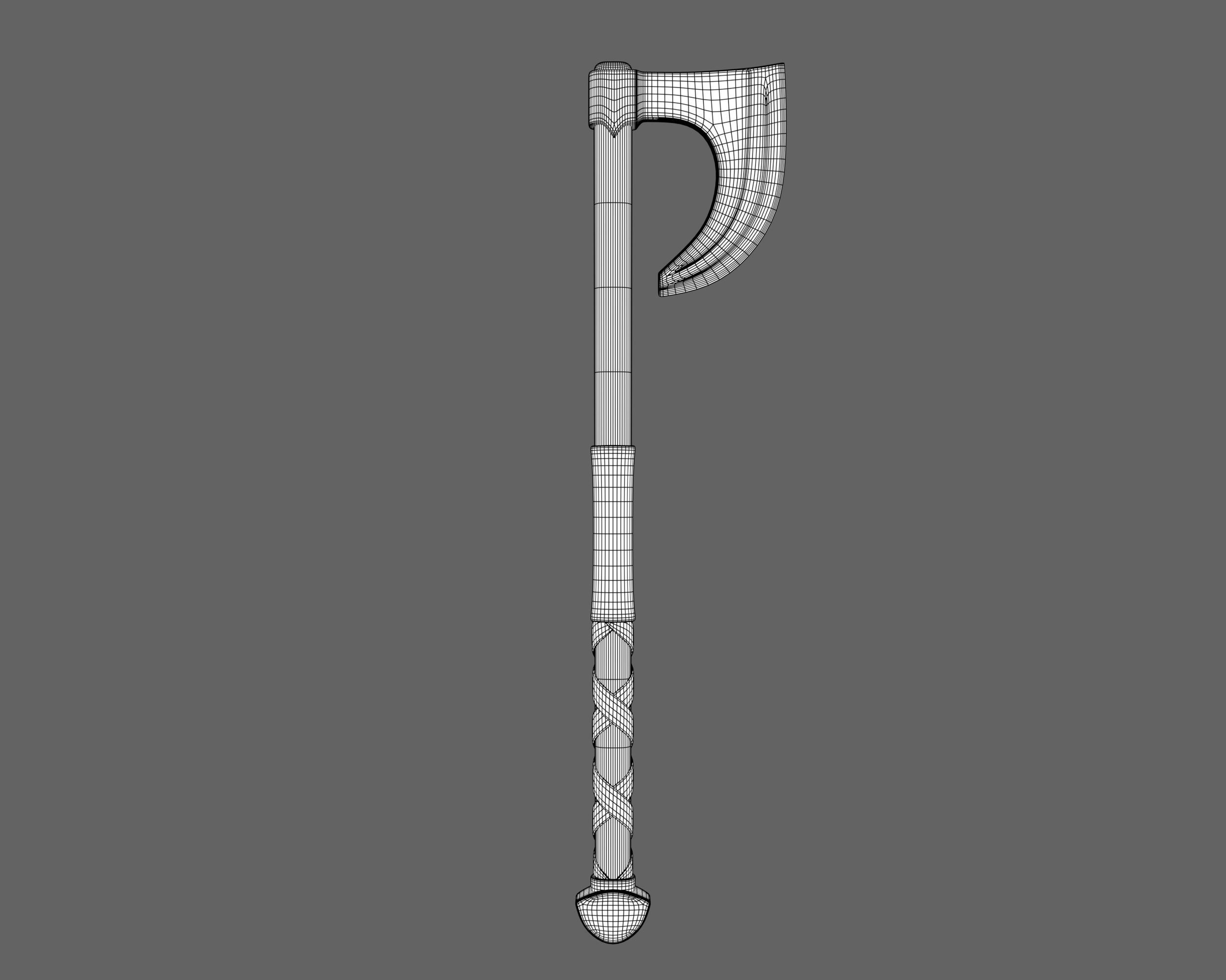Ancient Viking Axe Low-poly 3D model_7
