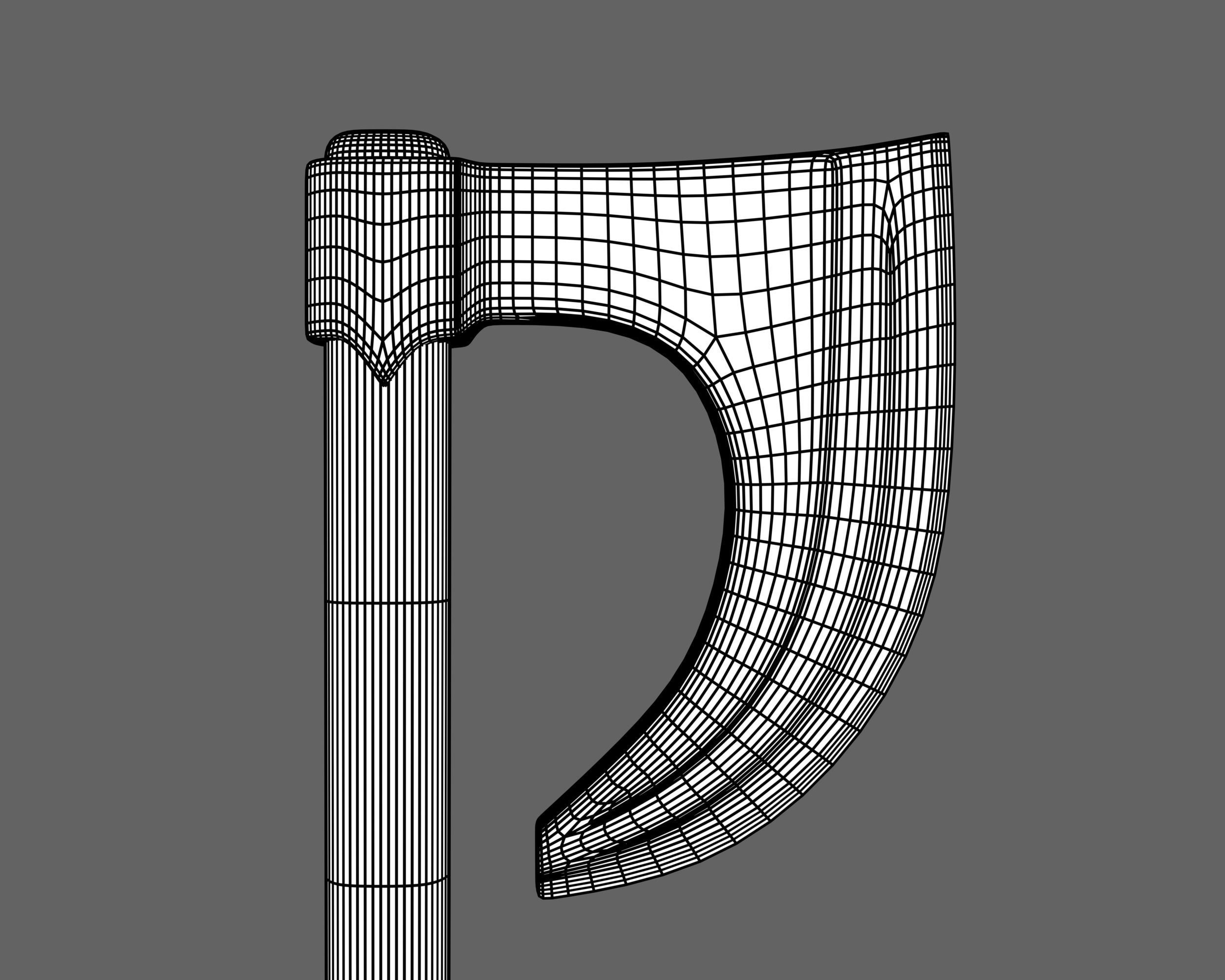 Ancient Viking Axe Low-poly 3D model_10