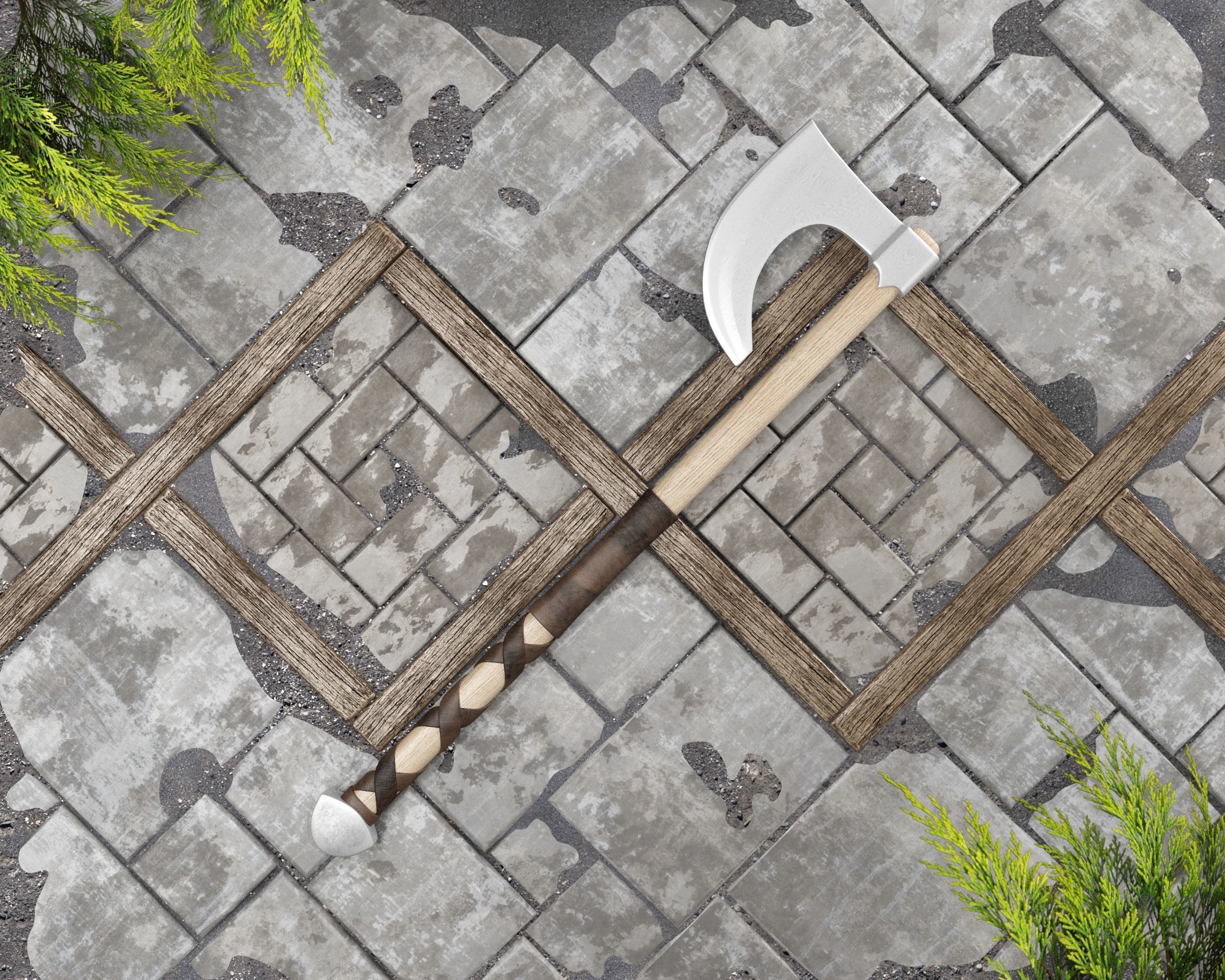 Ancient Viking Axe Low-poly 3D model_18