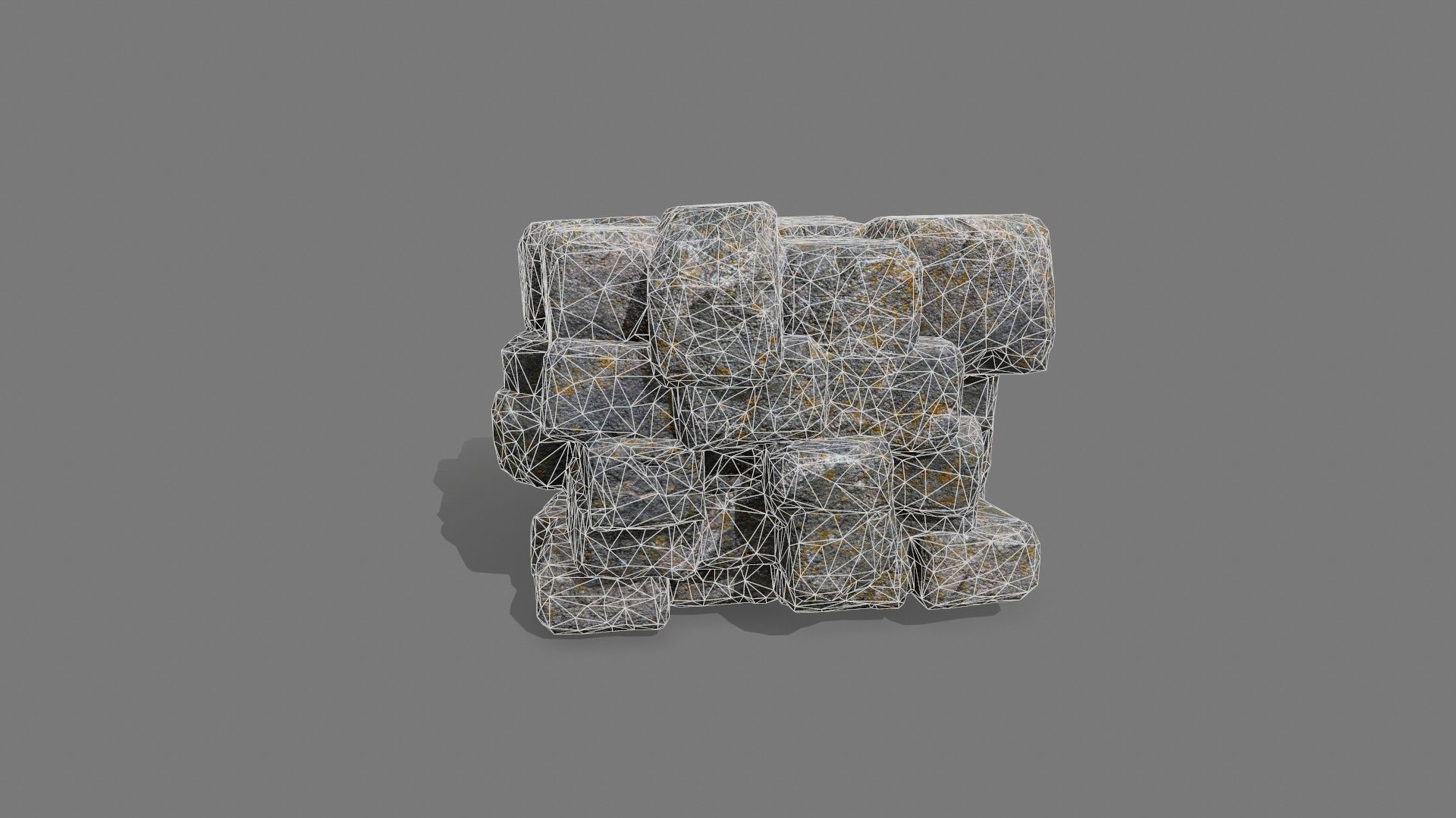 Stone Set piece of rock Low-poly 3D model_6
