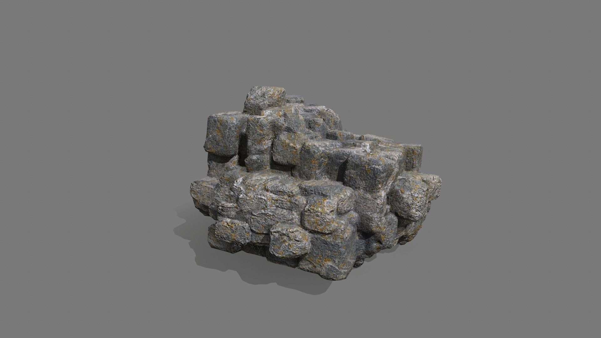 Stone Set piece of rock Low-poly 3D model_8