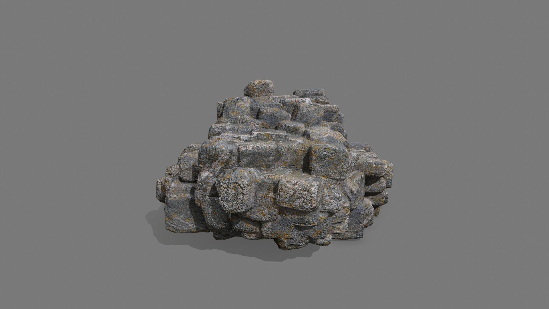 Stone Set piece of rock Low-poly 3D model_5