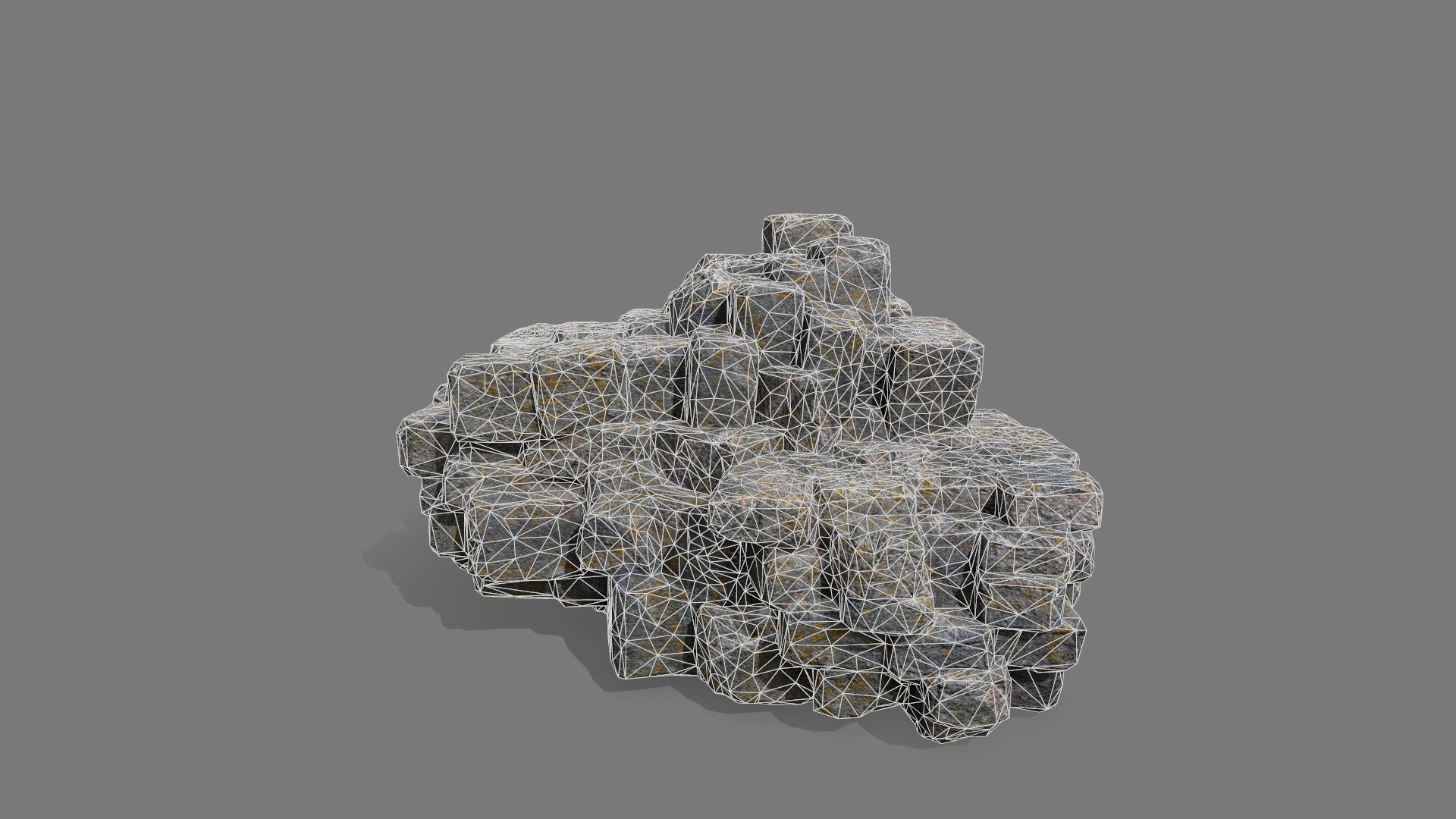 Stone Set piece of rock Low-poly 3D model_11