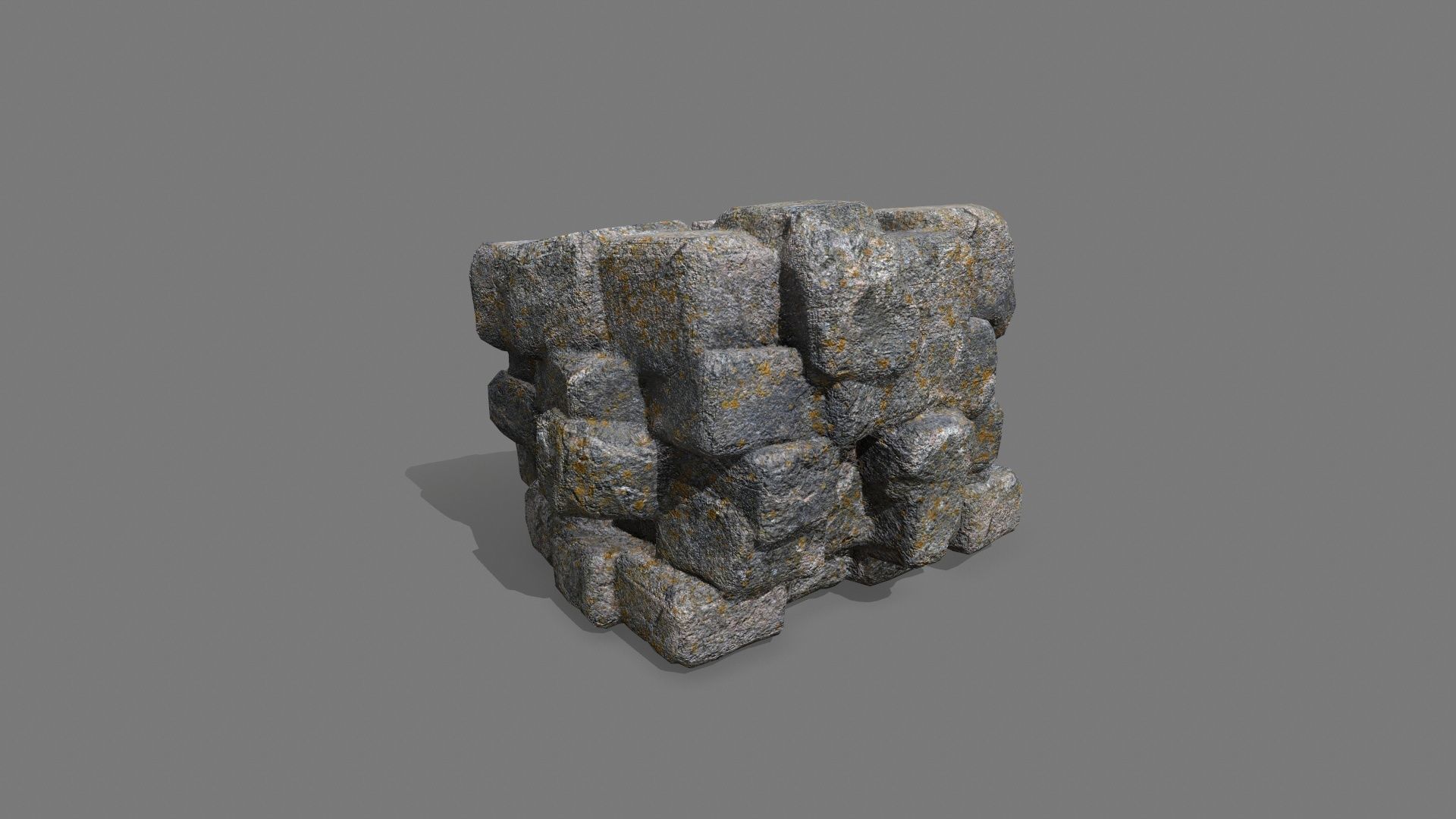 Stone Set piece of rock Low-poly 3D model_1
