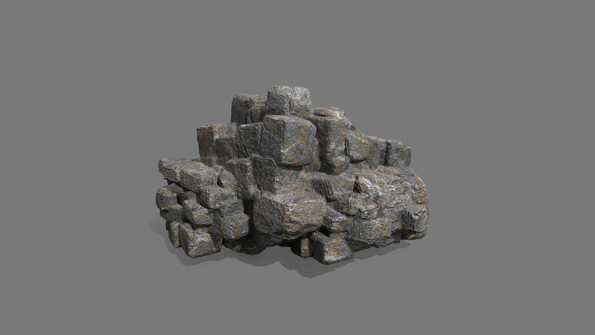 Stone Set piece of rock Low-poly 3D model_9