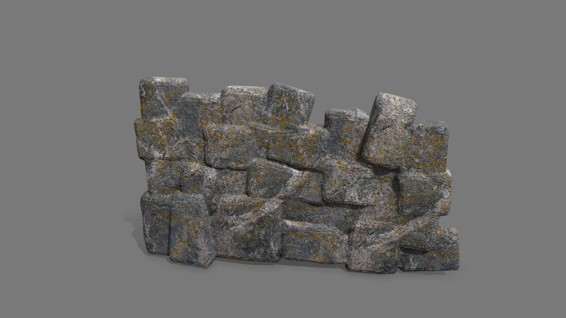 Stone Set piece of rock Low-poly 3D model_16