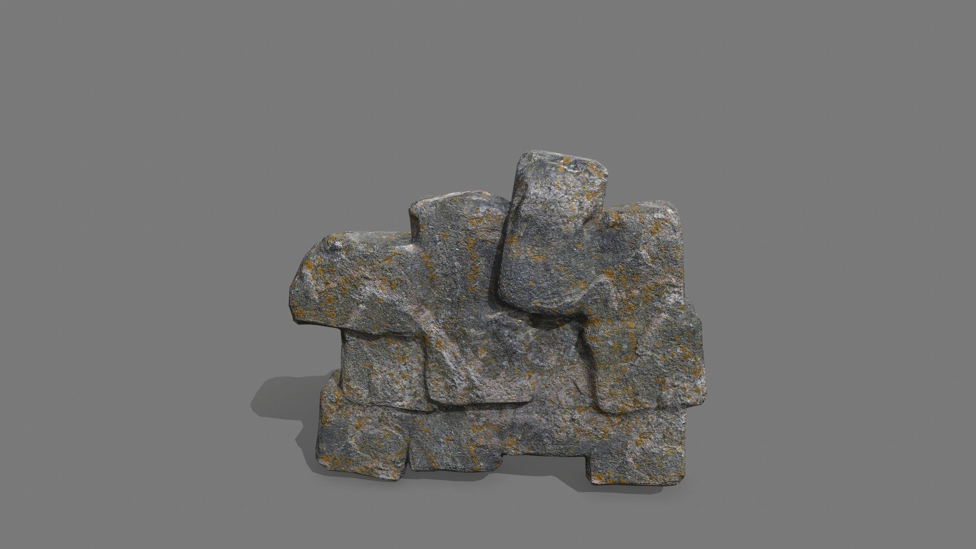 Stone Set piece of rock Low-poly 3D model_12