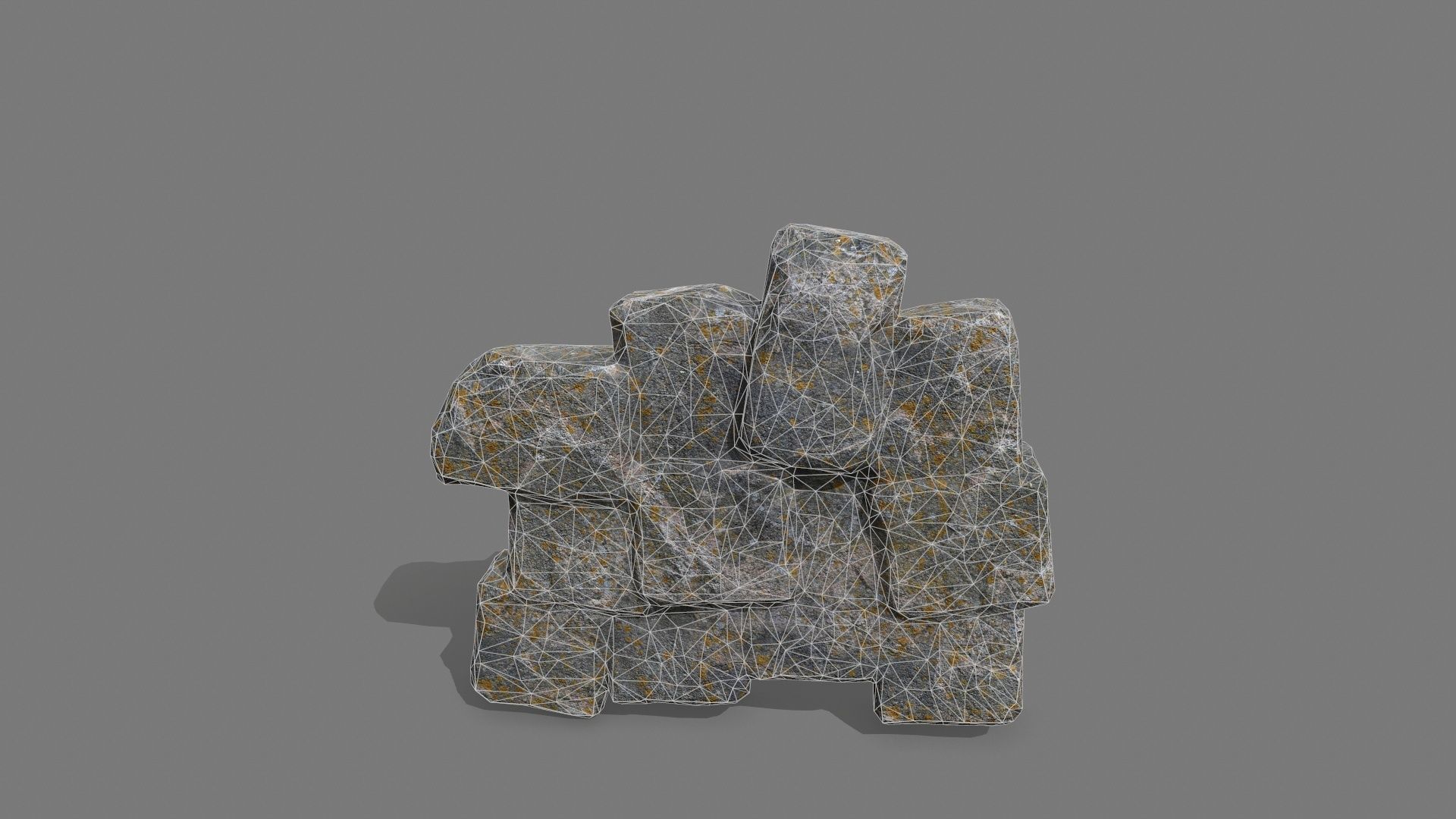 Stone Set piece of rock Low-poly 3D model_14