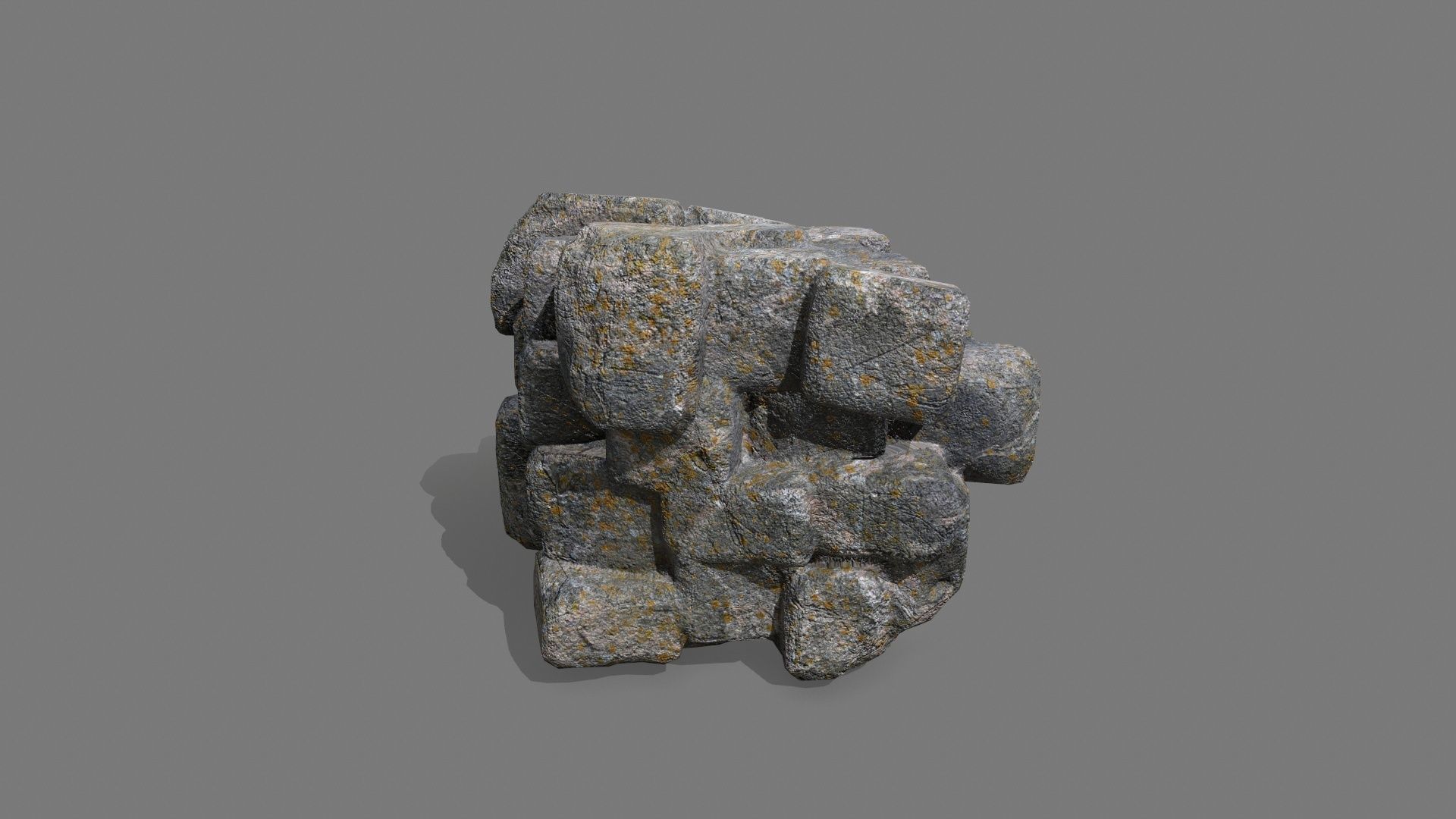 Stone Set piece of rock Low-poly 3D model_2