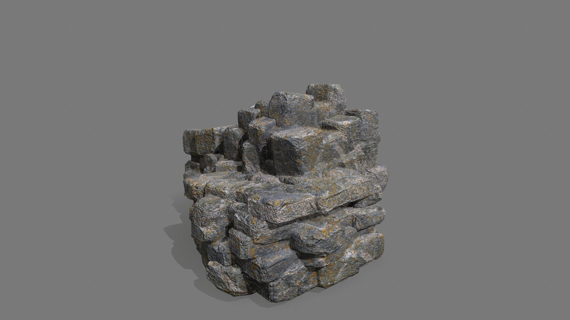 Stone Set piece of rock Low-poly 3D model_10