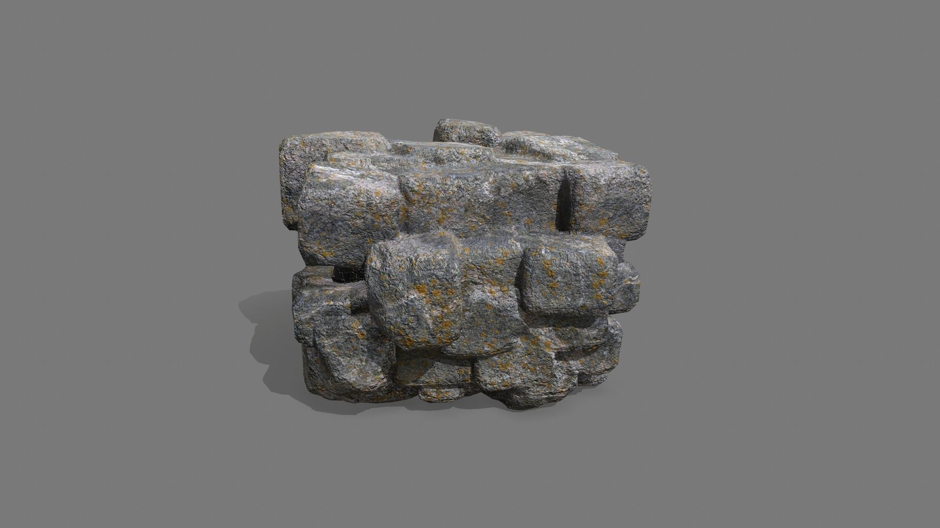 Stone Set piece of rock Low-poly 3D model_4