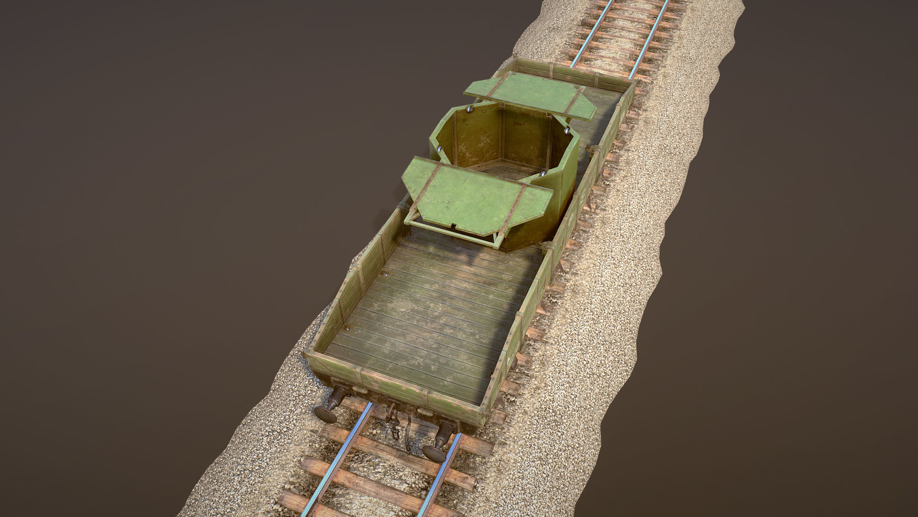 Armored Train SPU-BP railway anti-aircraft platform Low-poly 3D model_14