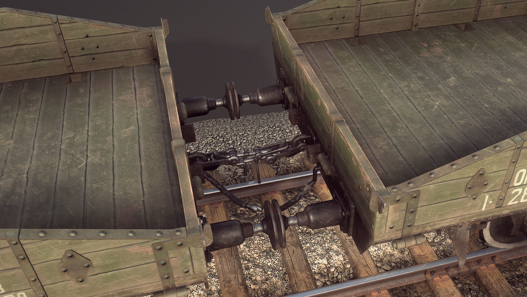 Armored Train SPU-BP railway anti-aircraft platform Low-poly 3D model_9