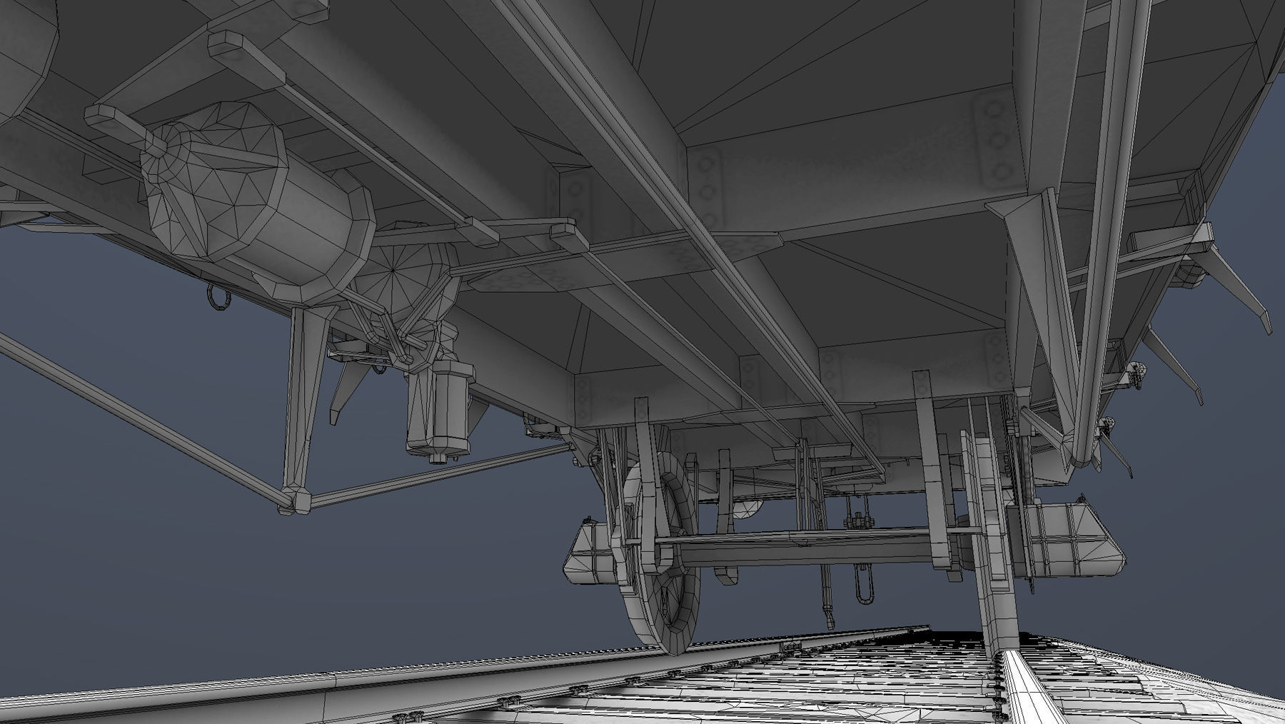 Armored Train SPU-BP railway anti-aircraft platform Low-poly 3D model_35